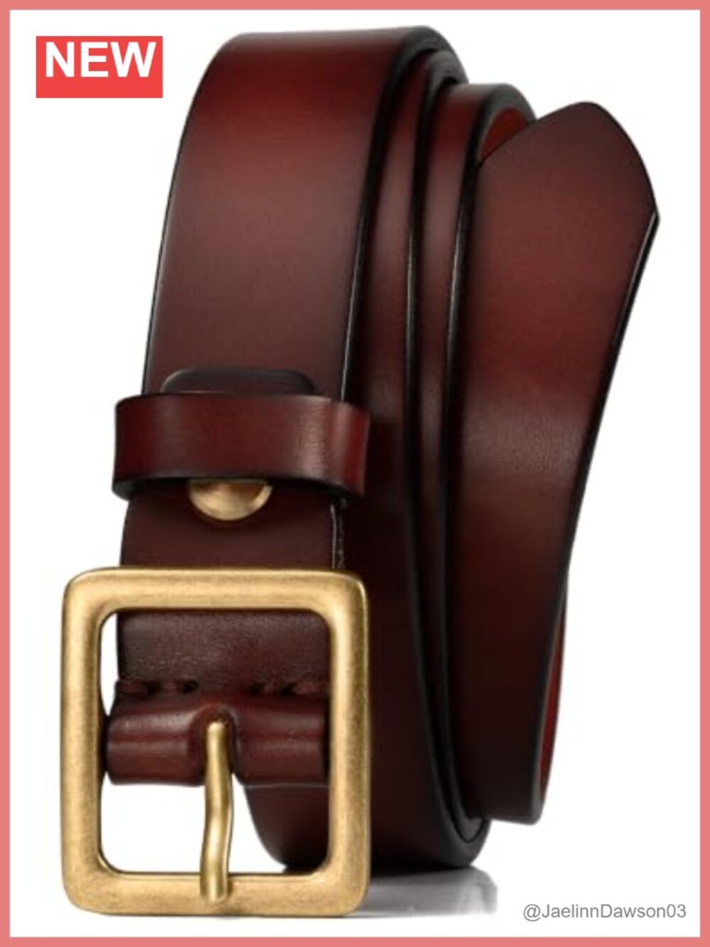 Womens Italian Full Grain Leather Belt 1.1" Casual Jeans Brass Buckle